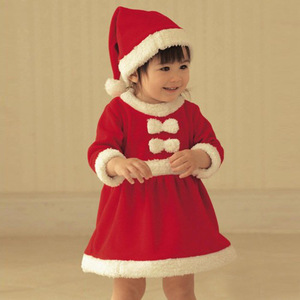 Children's Christmas <b>Santa</b> Costume Dress With Hat Red For Kids Performance Outfit - Product Image 2