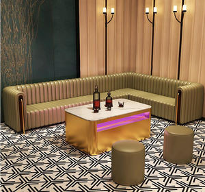 Mobilier club en forme de L canapé stand Restaurant Coin Canapé Sièges Forme de <span class=keywords><strong>U</strong></span> Chaise Lounge Bar Meubles Canapé - Product Image 6