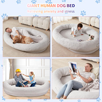 Riesiges, strapazierfähiges Hundebett aus Kunstfell, Gummischaum und Kunststoff mit extra tiefem Schlafbereich, abnehmbar und waschbar für Hunde.