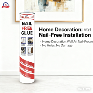 Adhesivo <span class=keywords><strong>de</strong></span> Construcción Profesional <span class=keywords><strong>de</strong></span> Alta Resistencia, Curado Rápido, Sin Clavos, <span class=keywords><strong>Agarre</strong></span> Rápido, Unión Duradera y Flexible para Metal, Madera, Vidrio y Azulejos - Product Image 4