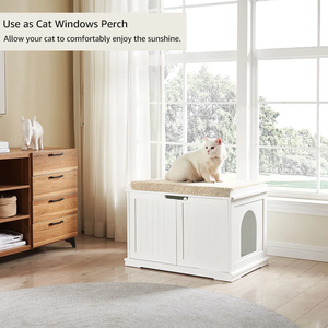 Table d'appoint en MDF avec bac à litière pour <span class=keywords><strong>chat</strong></span> dissimulé et perchoir pour fenêtre, meuble décoratif pour salon, maison et jardin - Product Image 2