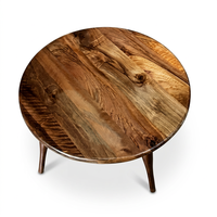 Table basse ronde en bois, style mid-century moderne, faite à la main, meubles de salon