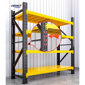 Estantería de acero de servicio medio de rendimiento fiable, estante industrial sin pernos para almacenamiento en almacén de garaje, estantes de estanterías fáciles de apilar - Product Image 6
