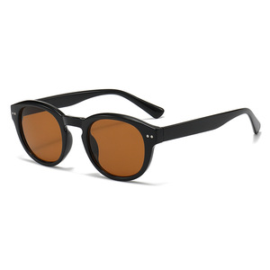 New Retro Rice Nail Style Round Full Frame UV400 Unisex Fashion All-<b>Match</b> Sun Protection Sunglasses - Product Image 1