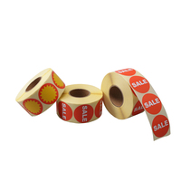 Étiquettes thermiques rondes personnalisées 2x2 50x50 autocollants de code-barres fortement adhésifs pour les rouleaux d'étiquettes thermiques de supermarché et d'emballage