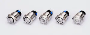 12v Push Switch 19mm Custom Symbol 12V 24V Led Light Ip67 Stainless Steel Metal Push Button Switch