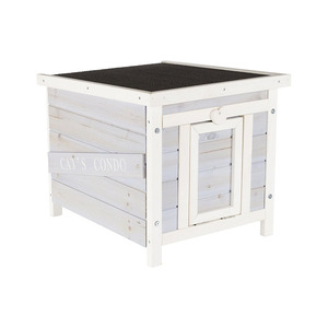 Wetterfestes Katzenhaus aus Holz für den Außenbereich mit Erhöhtem Boden - Product Image 1