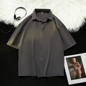 <span class=keywords><strong>Camicia</strong></span> estiva Casual da <span class=keywords><strong>uomo</strong></span> a maniche corte da <span class=keywords><strong>uomo</strong></span> <span class=keywords><strong>camicia</strong></span> ampia tinta unita taglia grande - Product Image 6