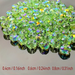 <span class=keywords><strong>Perles</strong></span> en verre transparentes AB facettées en forme de rondelle, <span class=keywords><strong>perles</strong></span> intercalaires plates de 3, 4, 6, 8 mm pour bracelets et colliers DIY, vente en gros - Product Image 4