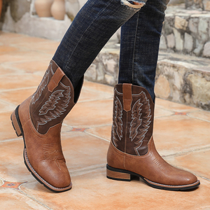 Bottes de cowboy pour homme, style populaire et très vendu, design Martin, en caoutchouc, bottes de cowboy occidentales à la mode pour homme - Product Image 1