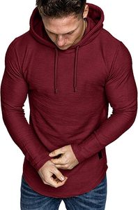 Camisetas de Manga Corta con Capucha para Hombre, Corte Ajustado, Tejido Sólido, Forro Polar de Invierno, 100% Poliéster, Teñido en Prenda, Secado Rápido, Logotipo Personalizado - Product Image 3