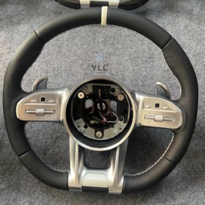 Volante de Cuero Negro YLA para <span class=keywords><strong>Mercedes</strong></span>-<span class=keywords><strong>Benz</strong></span> C63 AMG S300 S320 S500 G500 G55 G350 W222 W213 W221 W205 W204 E63 - Product Image 4