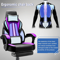 Chaise de bureau moderne de haute qualité en gros, chaise de gaming de course en cuir PU avec accoudoirs réglables et repose-pieds