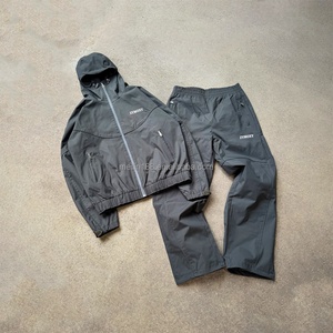 Custom Manufacturing Windbreaker Set Windproof Waterproof <b>Zip</b> <b>up</b> <b>Jacket</b> and Nylon Pants Set Track Suit Windbreaker Tracksuit - Product Image 2