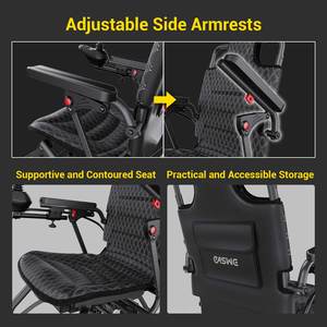 Silla de Ruedas Eléctrica Plegable Ligera y Portátil de Aleación de Aluminio Ultra Ligera con Batería de Litio de 12A y Control Remoto - Product Image 5