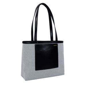 Sac fourre-tout géométrique vintage simple de luxe fait main pour femme, écologique, avec fermeture ouverte, deux poignées, bandoulière amovible, OEM - Product Image 2