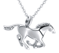 Pendentif en forme de cheval en acier inoxydable, 1 pièce, collier porte-amulette, cadeau idéal pour la fête d'anniversaire