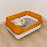 Bac à litière pour chat facile à nettoyer, en PP écologique et durable, avec un design semi-fermé
