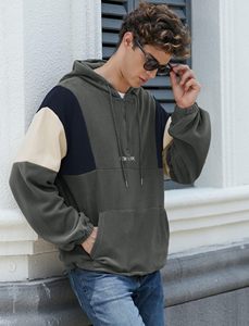 Sweat à capuche pour homme de qualité supérieure entièrement personnalisé en couleur unie en polyester/coton pour l'hiver - Product Image 2