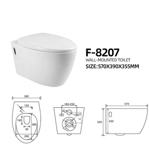 High Quality Sanitary Ware Concealed Tank Rimless Flushing Wall Hung <strong>Toilets</strong> - Product Image 3