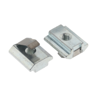 Écrou à fente en T pré-inséré robuste avec pince à ressort pour profilés en aluminium de la série 10