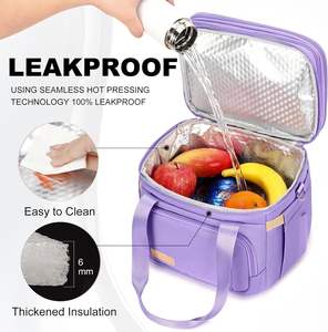 Échantillon gratuit de grande boîte à lunch isotherme, sac à lunch double compartiment robuste et durable, sacs isothermes étanches - Product Image 5