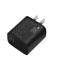 Cargador Rápido PD Tipo-C de 25W con Enchufes EU/US para Laptop, Teléfono Móvil, Auriculares y Reloj Inteligente, Adaptador Universal de 5V/3A
