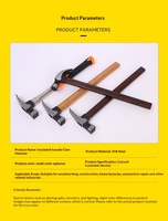 Marteau de sécurité multifonctionnel en acier de haute qualité, durable, avec manche en bois, poignée antidérapante OEM, tête de marteau personnalisée, garantie 1 an