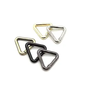 20mm 25mm Spring Clasps Openable triangle Carabiner Keychain hook Bag Clips Hook Dog Chain Buckles Connector metal triangle