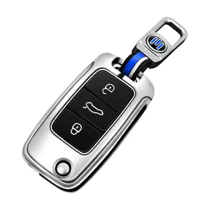 厂家直销定制标志汽车钥匙扣高端卡扣保护3按钮遥控汽车钥匙套适用于大众