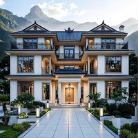 Maison de style traditionnel chinois en profilés pultrudés renforcés de fibre de verre