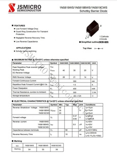 1N5819WS 1N5819W 1N5819WT <span class=keywords><strong>1N5819</strong></span> <span class=keywords><strong>S4</strong></span> B5819WS B5819W B5819WT B5819 SL 350mA 40V Diode de barrière Schottky 1 rouleau = 3000 pièces - Product Image 3