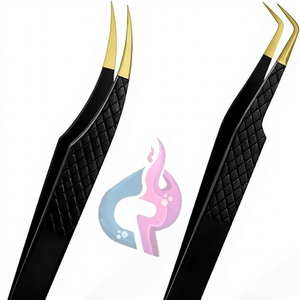 Pinzas Profesionales de Acero Inoxidable con Punta Puntiaguda para Extensión de Pestañas, Mega Volumen, Precisión de 90 Grados, Antimagnéticas - Product Image 1