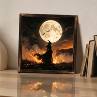 Peintures murales d'art végétal mobiles faites à la main de style Art déco moderne, cadre en bois massif, décor mural réaliste pour mariage et maison