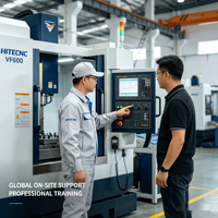 Mesin Penggilingan CNC Vertikal Industrial HITECNC VF600 3 Axis Kecepatan Tinggi Kontrol GSK untuk Bagian Aluminium dan Logam