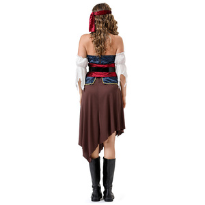 Costume de pirate pour femme, tenue de cosplay caribéenne pour adulte, jupe, collection automne 2025 - Product Image 2
