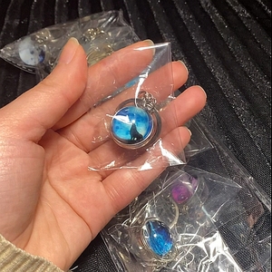 Wolf Và Mặt Trăng Keyring Howling Wolf Double Side Glass Bóng Mặt Dây Chuyền Keychain Wolf Head Đồ Trang Sức - Product Image 6