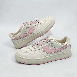 Zapatillas Deportivas Casuales para Mujer con Suela Gruesa y Cordones, Diseño Transpirable en la Puntera, Blancas, Versátiles, para Todas las Temporadas, Estilo Skateboarding - Product Image 2