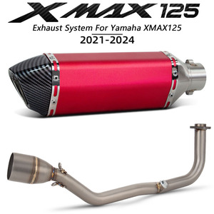 Système d'échappement XMAX125 pour Yamaha <span class=keywords><strong>XMAX</strong></span> <span class=keywords><strong>125</strong></span> 125cc 2021-2024, kit de tuyaux d'échappement pour moto, collecteurs de <span class=keywords><strong>scooter</strong></span>, tube de 370 mm, silencieux - Product Image 5