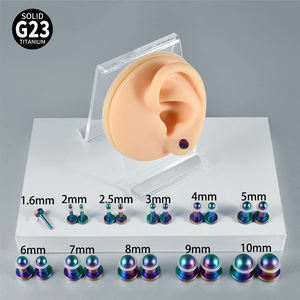 Großhandel G23 Implantat qualität Titan Regenbogen Blau Farbverlauf Zylinder Ohr messgeräte Expander Bahre Körper Stein Ohr kegel Piercing - Product Image 3