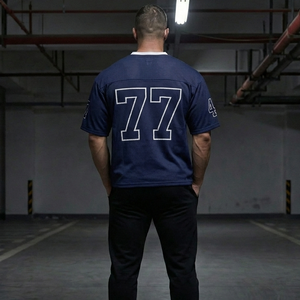 Maillot de football américain personnalisé pour jeunes, col en V classique, coupe ample, en maille polyester par sublimation TKAN255 - Product Image 2