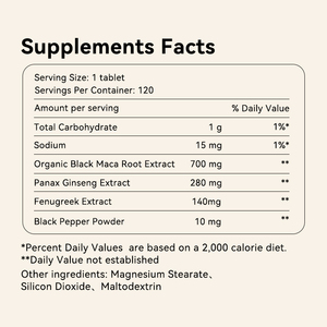 Natürliche männliche Verbesserung Kräuter Ginseng Maca Tabletten für lang anhaltende Erektion Verbesserte Härte Ausdauer Sperma - Product Image 4