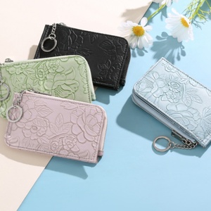 Large Capacity Multi-Card Slot Ladies Wallet with Key Ring New Zipper Card Holder and Embossed Design Coin <b>Purse</b> - Product Image 2
