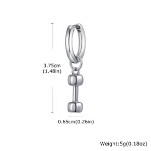 Gioielli europei e americani alla moda stile sportivo in acciaio inossidabile personalizzato con manubrio alla moda <span class=keywords><strong>orecchini</strong></span> <span class=keywords><strong>da</strong></span> <span class=keywords><strong>uomo</strong></span> alla moda - Product Image 2