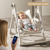Chaise berçante électrique 2-en-1 pour bébé, pliable, structure en aluminium, roulettes pivotantes, double plateau, coussin moelleux, sans assemblage