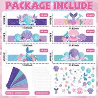 24 Pièces Kits d'Art et de Bricolage Couronnes de Sirène pour Fête d'Anniversaire Thème Sous-Marin, Chapeaux de Fête Sirène en Papier