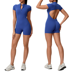Conjunto Deportivo para Mujer con Espalda Abierta y Cierre de Cremallera, Ropa Deportiva para Pilates, Yoga y Gimnasio - Product Image 1
