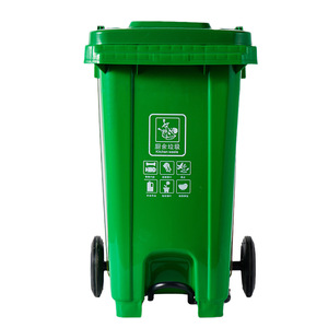 Green Kitchen Waste <b>Bin</b> 120L With Pedal And <b>Wheels</b> For Indoor Outdoor Use - Product Image 1