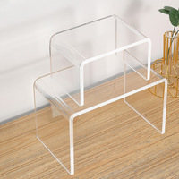 Risers d'affichage en acrylique transparent 3 niveaux Risers rectangulaires présentoirs 8mm d'épaisseur objets de collection bijoux Riser en acrylique