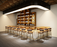 Konter Bar Retro Modern yang dapat disesuaikan untuk dapur rumah Gym menampilkan batu kayu untuk restoran Hotel meja depan ruang kartu catur